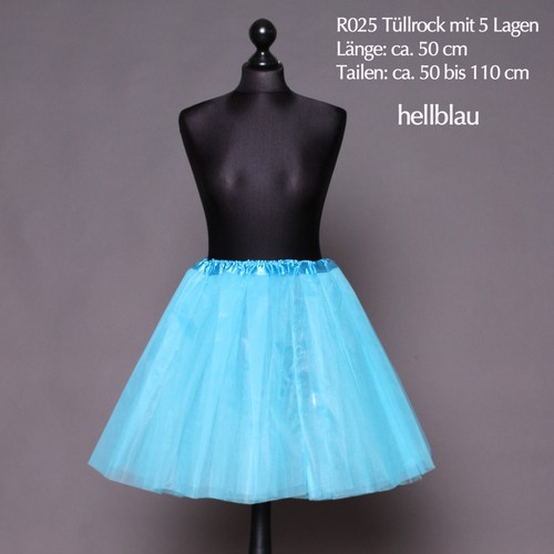 Tüllrock Tütü 5 Lagen 50cm Länge Ballettrock Tanzrock Kostüm Fasching 2025 - Bild 8 von 16