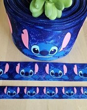 5/8, 7/8, 1.5 & 3" (1 YD) Lilo & Stitch Grosgrain Ribbon Stitch Character Disney