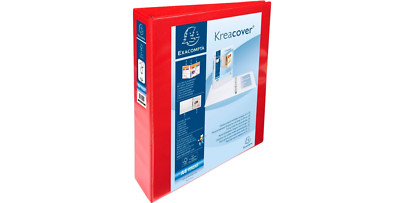 Exacompta 51843RE Ringbuch Kreacover PP 4 Ringe 40mm D-Form A4-Maxi Rot 10er-Set