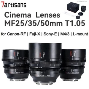 7artisans 25/35/50mm T1.05 Aps-c Cine Lens Fr Sony E Fuji X M43 Z Cam Canon RF L