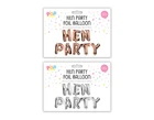 Hen Party Foil Reusable Balloon Banner Bridal Shower Hen Do Party Event Decor