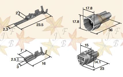 1 x MT 3 way MALE & FEMALE connector set, pins, sockets & seals