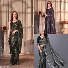 Women's Vichitra Silk Saree with Running blouse piece