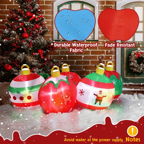 7 FT Giant Christmas Inflatable Ornament Balls Lighted Xmas Blow Up Decoration - Picture 5 of 8