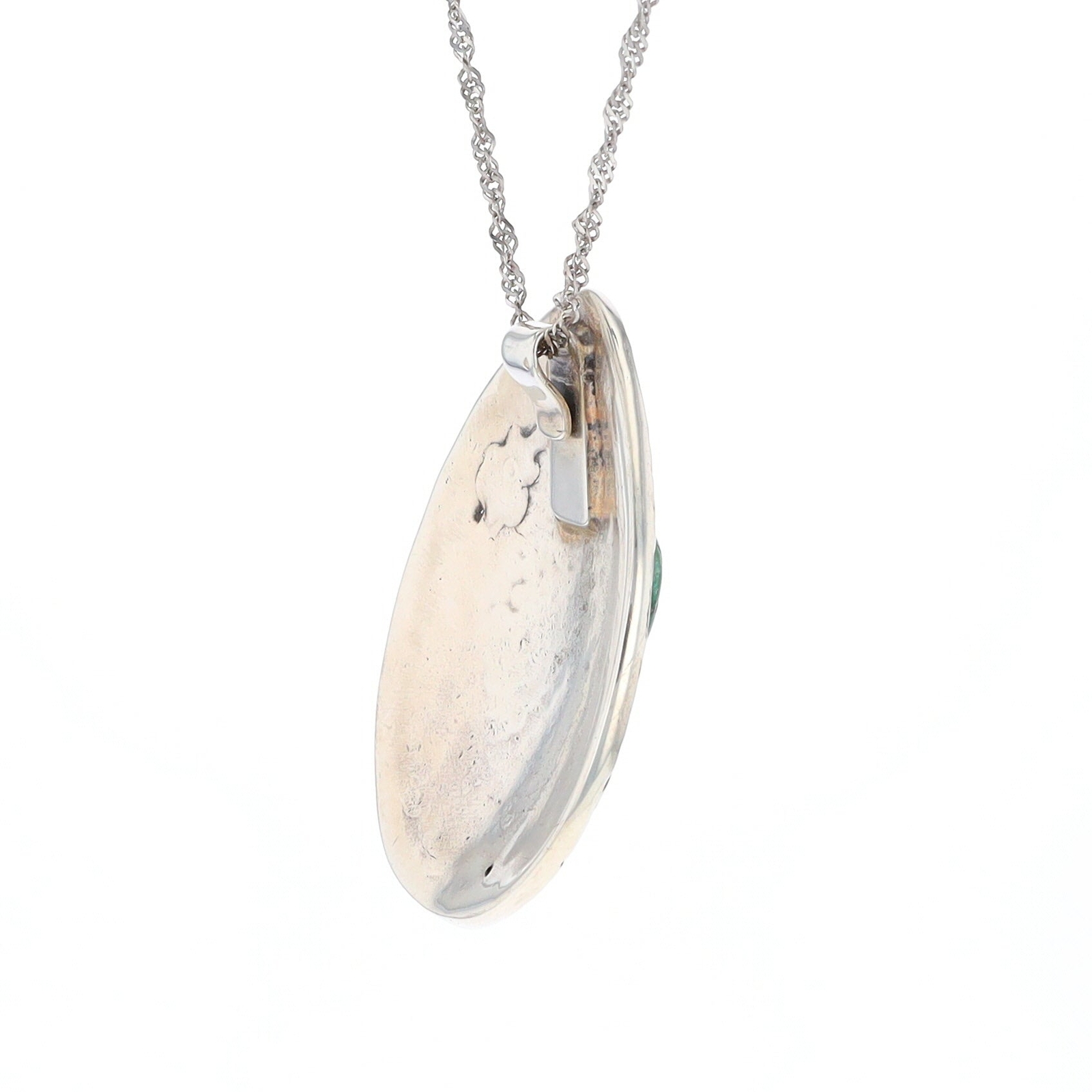 Native American Turquoise Double Leaf Silver Pend… - image 20