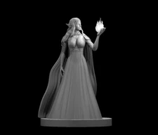 Elf Female Sorceress V3 Adventurer Wizard 28mm Scale DND D&D Tabletop Mini