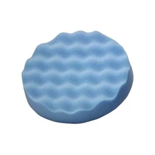 LAUCO 8" Blue Waffle Light Cut Grip Foam Polishing Buff Pad Hook & Loop - (9030)
