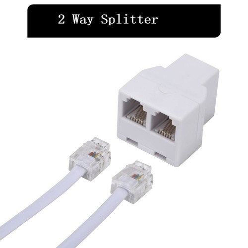US RJ11 6P4C Adapter White Phone Jack Splitter for Landline Phone - Zdjęcie 4 z 7