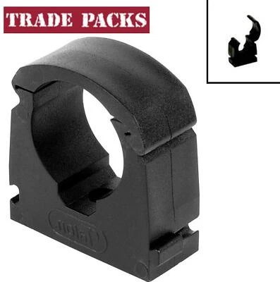 15mm Talon Single Hinged Black Pipe Clips Bag of 20