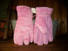 SWISS TECH GIRLS PINK PLUSH GLOVES SIZE LG/XL WINTER GLOVES 10 INCH LENGTH THICK