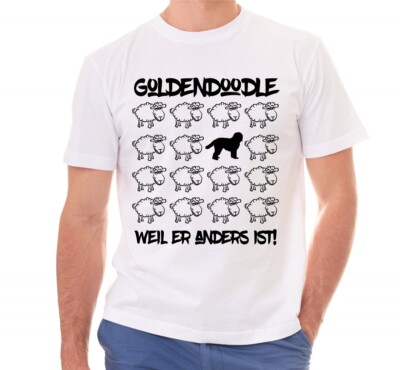 GOLDENDOODLE UNISEX T-SHIRT BLACK SHEEP Männer Hund Hundemotiv Doodle
