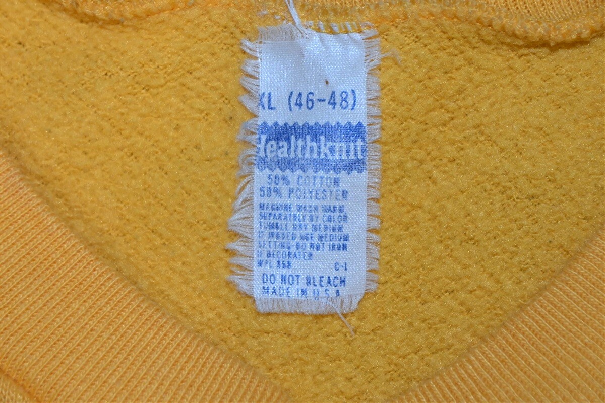 vintage 70s HEALTHKNIT YELLOW SOLID BLANK PLAIN COTTON BLEND vintage 70s HEALTHKNIT YELLOW SOLID BLANK PLAIN COTTON BLEND