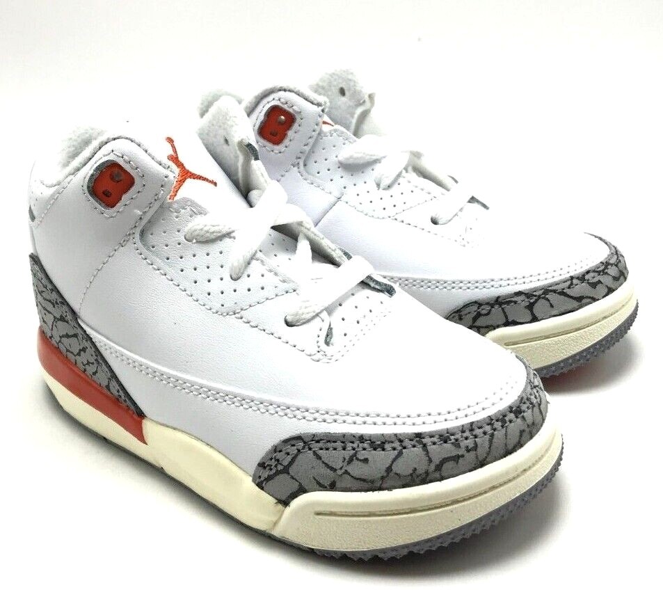 NEW* TODDLER Baby NIKE AIR JORDAN 3 RETRO (TD) WHITE / SAIL