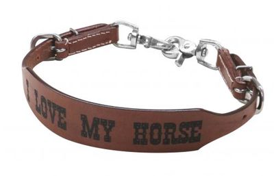  ''I LOVE MY HORSE'' PONY SIZE Leather Branded Wither Strap! FREE SHIPPING!