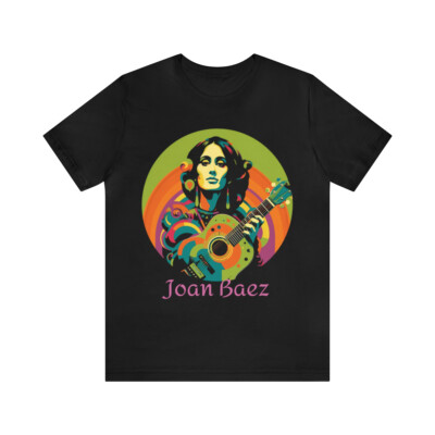 Joan Baez Vintage Shirt Psychedelic 1960s Folk Guitar Dylan Tee | eBay