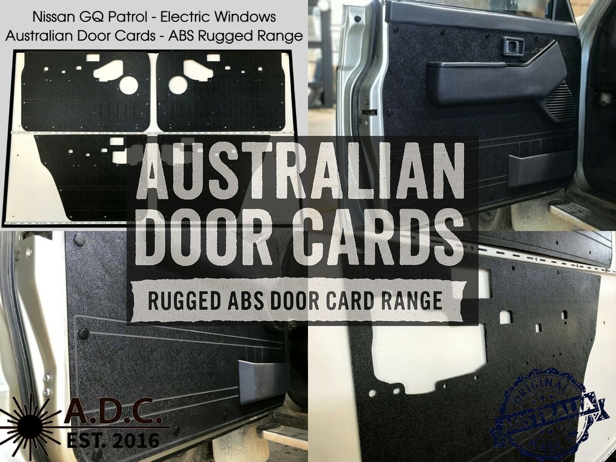 Black ABS Waterproof Door Cards Fits Nissan GQ GR Y60 Patrol