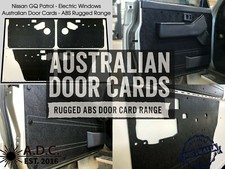 Black Abs Waterproof Door Cards Fits Nissan Gq Gr Y60 Patrol Electric Window X4