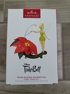Hallmark Keepsake 2023 Disney Tinker Bell Pixie-Dusted Poinsettia Ornament