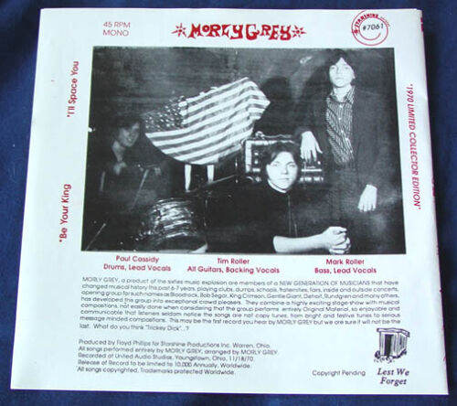 RARE! Hard Psych MORLY GREY "I'll Space You/Be Your King" 45 1982 STARSHINE Mint - Picture 3 of 4
