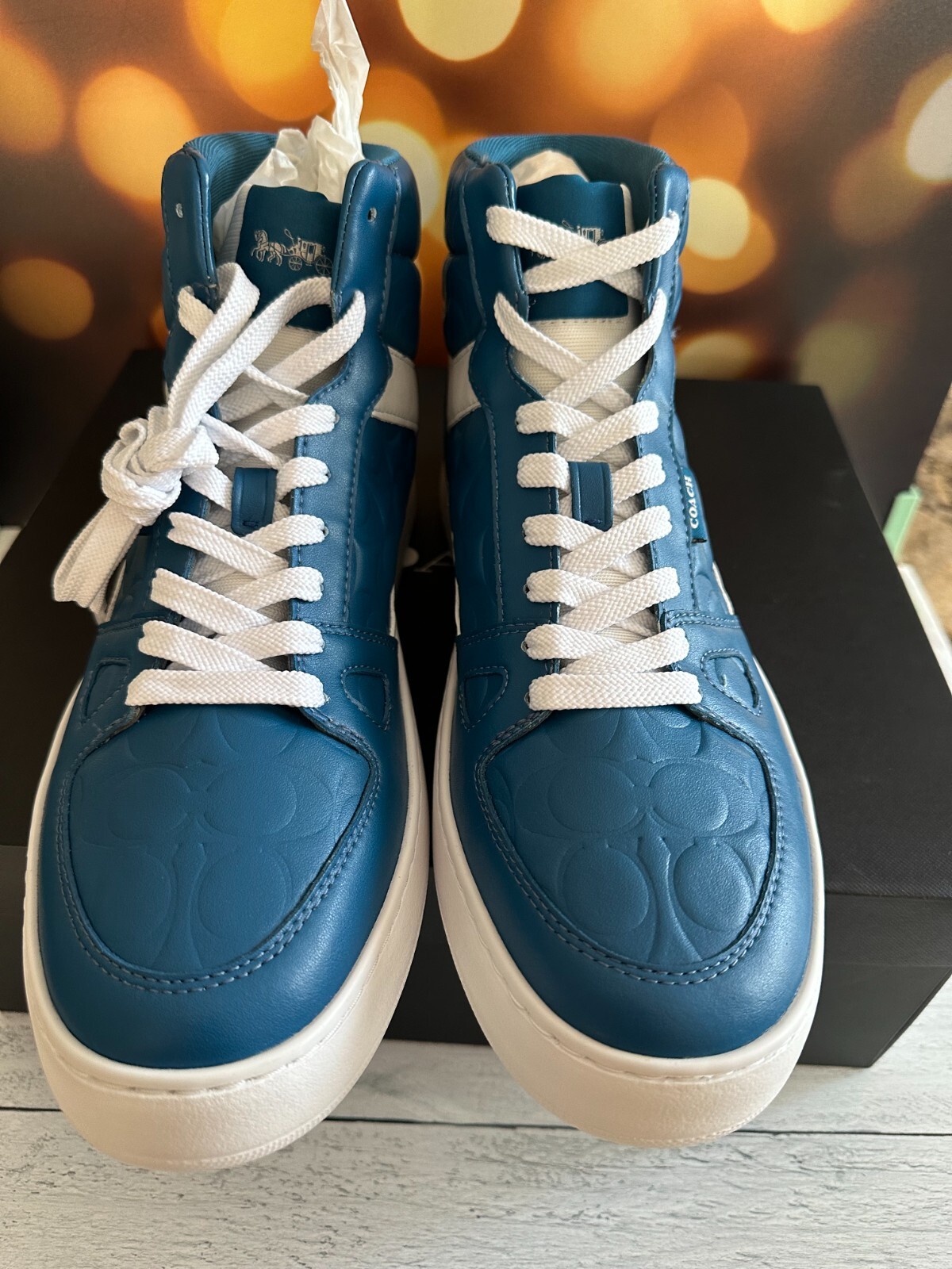 coach Clip Court High Top Sneaker In Signature Cl081 US 12 D | eBay