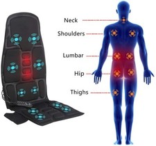 Seat Chair Massager Pad Heated Vibration Back Massager Seat Cushion Home Car Use