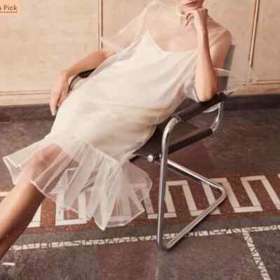 organza smock dress Warehouse Women's Organza High Neck Tier Midi Smock Dress in Animal