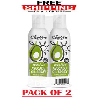 2 Pack- Chosen Foods 100% Pure Avocado Cooking Oil Spray 8oz Each