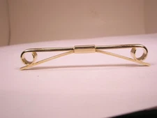 2-5/8" Gold Tone Flared Curled Ends Vintage Collar Bar L163