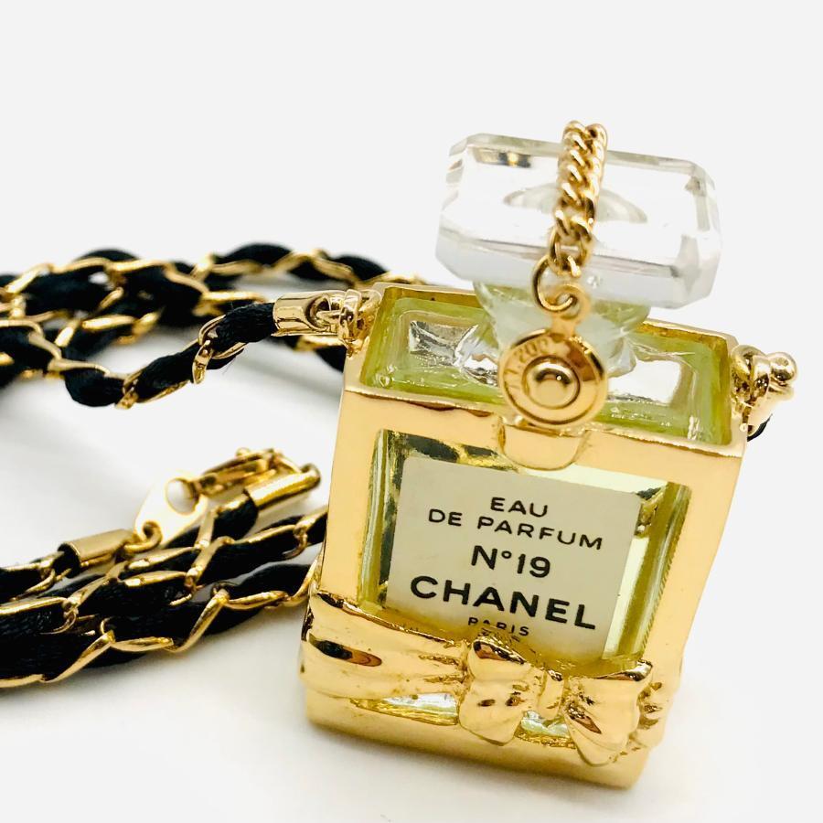 Chanel No. 19 Perfume With Ribbon Pendant 68cm Length Necklace Pre 