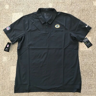  Men's XL Nike Dry Short Sleeve Polo Shirt Gray NFL Green Bay Packers AO3880