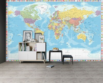 3D Geographic Picture 226NA World Map Wall Paper Wall Print Decal Mural Fay