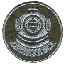 SCUBA DIVING SILVER EMBROIDERED DIVE PATCH skin DIVER DEEP SEA NAUTICAL DIVERS