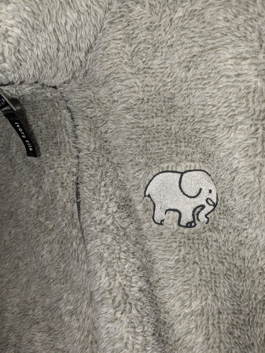 Ivory Ella Women's Size XS Full Zip Sherpa Jacket Gray | eBay