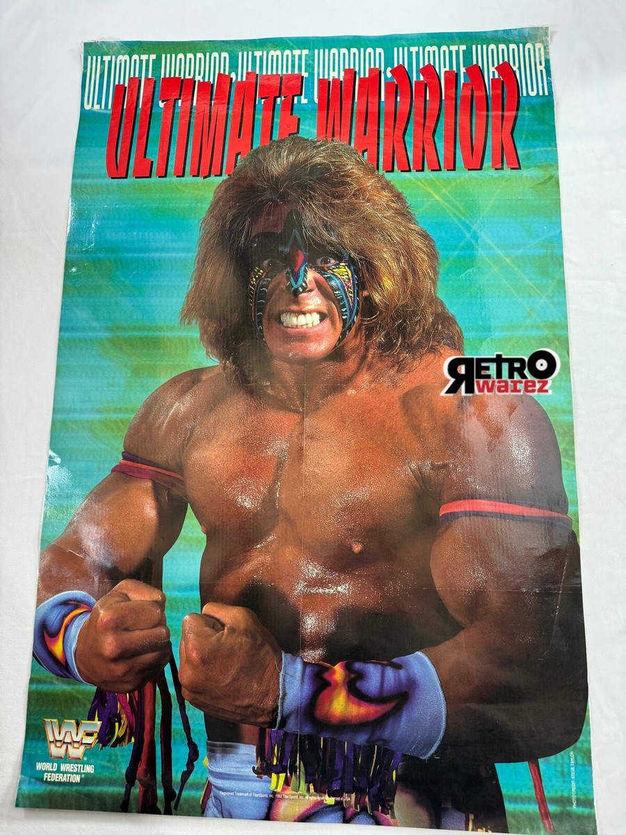 Ultimate Warrior WWF 1992 DS Poster 21x32.25” LAMINATED wwe wcw
