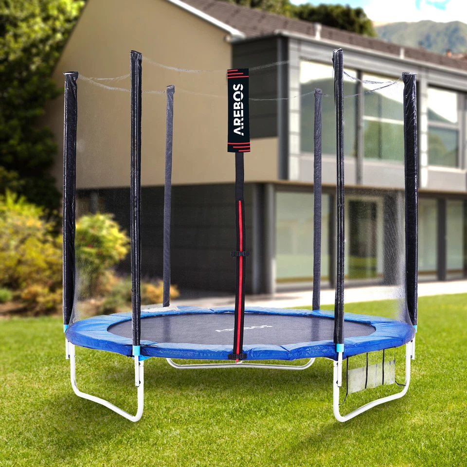AREBOS Filet de sécurité Trampoline Ø 305 cm 6 piquets Résistant aux UV - Photo 2/4