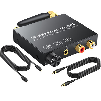 192kHz DAC Audio Konverter Digital zu Analog Optisch mit Bluetooth 5.0 Empfänger