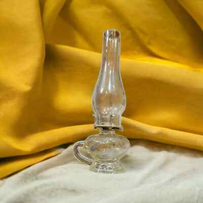 Vintage glass antique oil lamp