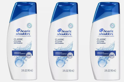 6 pack Head Shoulders Classic Clean Daily Dandruff Shampoo 3 oz (6 Pack)(Q6)