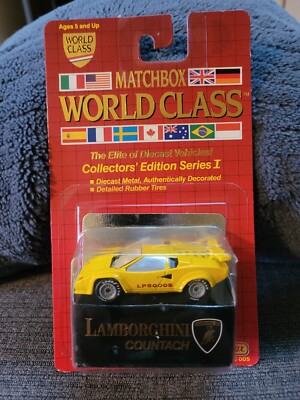 Matchbox World Class Lamborghini Countach Yellow Die Cast 1:64 (B256)