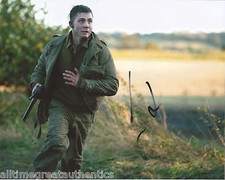 ACTOR LOGAN LERMAN SIGNED 'FURY' 8X10 PHOTO W/COA A BRAD PITT WORLD WAR II