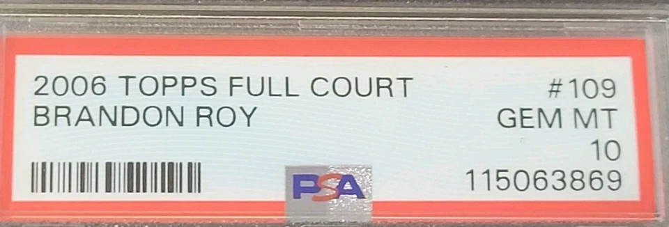 2006-07 Topps Full Court BRANDON ROY RC BASE #109 /999 - PSA 10 GEM MINT  - Image 2 of 3