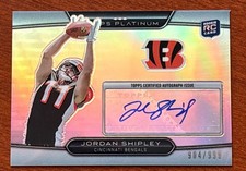 Jordan Shipley Longhorns Bengals Auto 2010 Topps Platinum 904/999 Rookie Card RC. rookie card picture