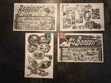 Lot 4 Cartes Postales Anciennes 21 Côtes D'or Bonjour De Dijon Erreur Impression