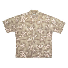 BATIK BAY Mens Hawaiian Shirt Green Floral L