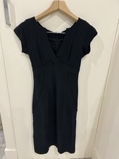 ALEXANDER MCQUEEN Black Short Sleeve Dress Criss-Cross Front Size 38 Auth xs 