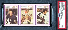 1970 ESSO POWER PLAYERS GILBERT PERREAULT RC PSA 7 NEAR MINT TRIPLE ROOKIE PANEL