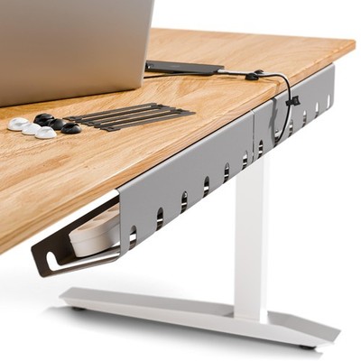 PAMO Cable Management Under Desk for Easy mounting Under-Table Set of 3, Grey 