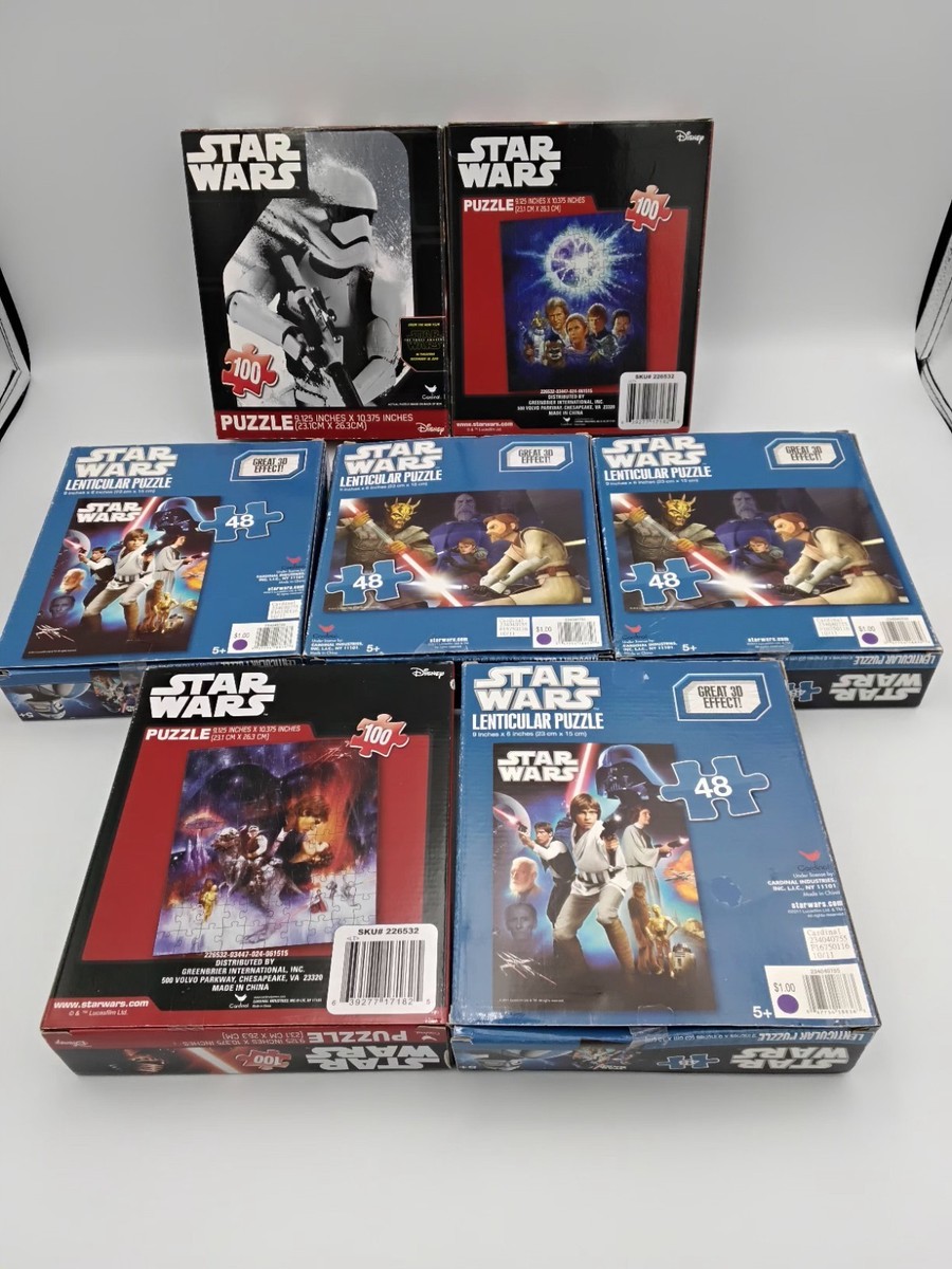 Starwars Puzzles Lot Of 7 New With Trivia Box Factory Sealed BRAND