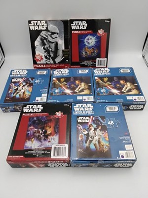 Starwars Puzzles Lot Of 7 New With Trivia Box Factory Sealed BRAND