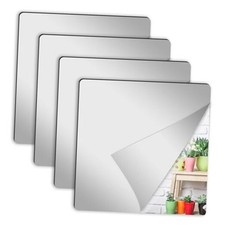 4 Pcs Wall Mirror Tiles, 8 x 8 Inch Self Adhesive Acrylic Square Mirror,